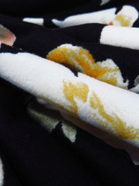 Black/Sage/Dark Goldenrod/Multi Polyester/Lycra Floral Cluster Print Double Brushed Knit 60W