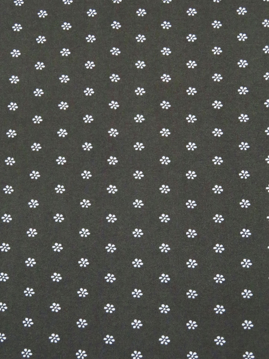 Dark Castor Gray/White Polyester/Lycra Small Floral Dot Print Double Brushed Knit 58W