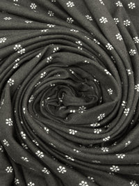 Dark Castor Gray/White Polyester/Lycra Small Floral Dot Print Double Brushed Knit 58W