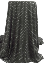 Dark Castor Gray/White Polyester/Lycra Small Floral Dot Print Double Brushed Knit 58W