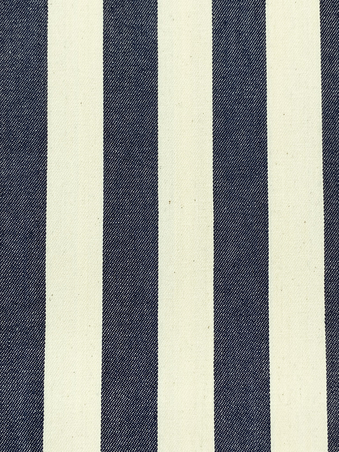Navy/Parchment 100% Cotton Vertical Stripe Denim 60W