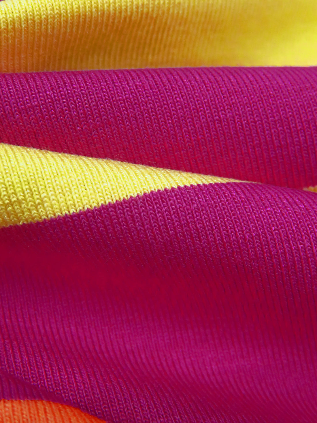 Orange/Citrine/Rose Garnet/Multi Rayon/Lycra Horizontal Stripe Print Jersey Knit 62W