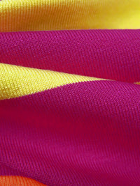 Orange/Citrine/Rose Garnet/Multi Rayon/Lycra Horizontal Stripe Print Jersey Knit 62W