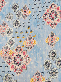 Iceberg Blue/Melon/Marigold/Multi Rayon/Lycra Ornate Medallion Print Jersey Knit 66W