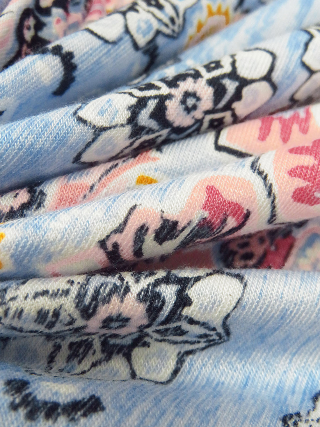 Iceberg Blue/Melon/Marigold/Multi Rayon/Lycra Ornate Medallion Print Jersey Knit 66W