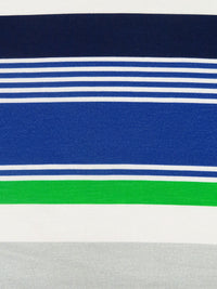 Vine Green/Dark Cornflower/White/Multi Rayon/Lycra Horizontal Stripe Print Jersey Knit 56W