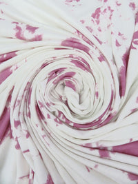 White/China Rose Rayon/Lycra Grunge Print Jersey Knit 60W