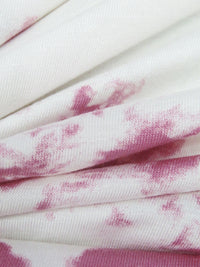 White/China Rose Rayon/Lycra Grunge Print Jersey Knit 60W