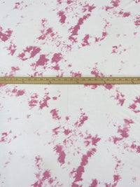 White/China Rose Rayon/Lycra Grunge Print Jersey Knit 60W