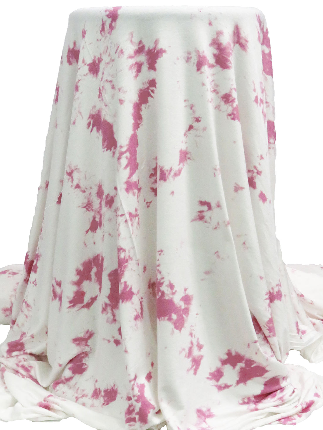 White/China Rose Rayon/Lycra Grunge Print Jersey Knit 60W