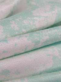 Light Pearl Aqua/White Rayon/Lycra Grunge Print Jersey Knit 56W