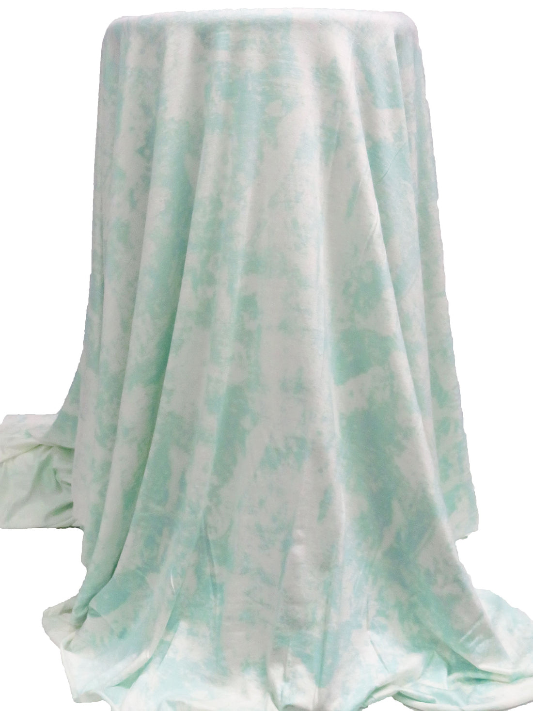 Light Pearl Aqua/White Rayon/Lycra Grunge Print Jersey Knit 56W