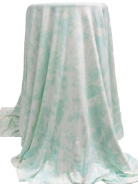 Light Pearl Aqua/White Rayon/Lycra Grunge Print Jersey Knit 56W