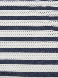 Polyester/Cotton Eyelet Stripe Knit 50W
