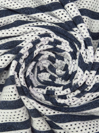 Polyester/Cotton Eyelet Stripe Knit 50W