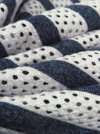 Polyester/Cotton Eyelet Stripe Knit 50W