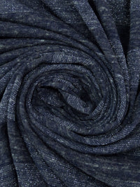 Dark Navy/Silver Cotton/Polyester/Metallic Stripe Weave Jersey Knit 52W