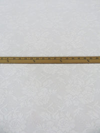 White Cotton/Polyester Floral Weave Jacquard Knit 56W