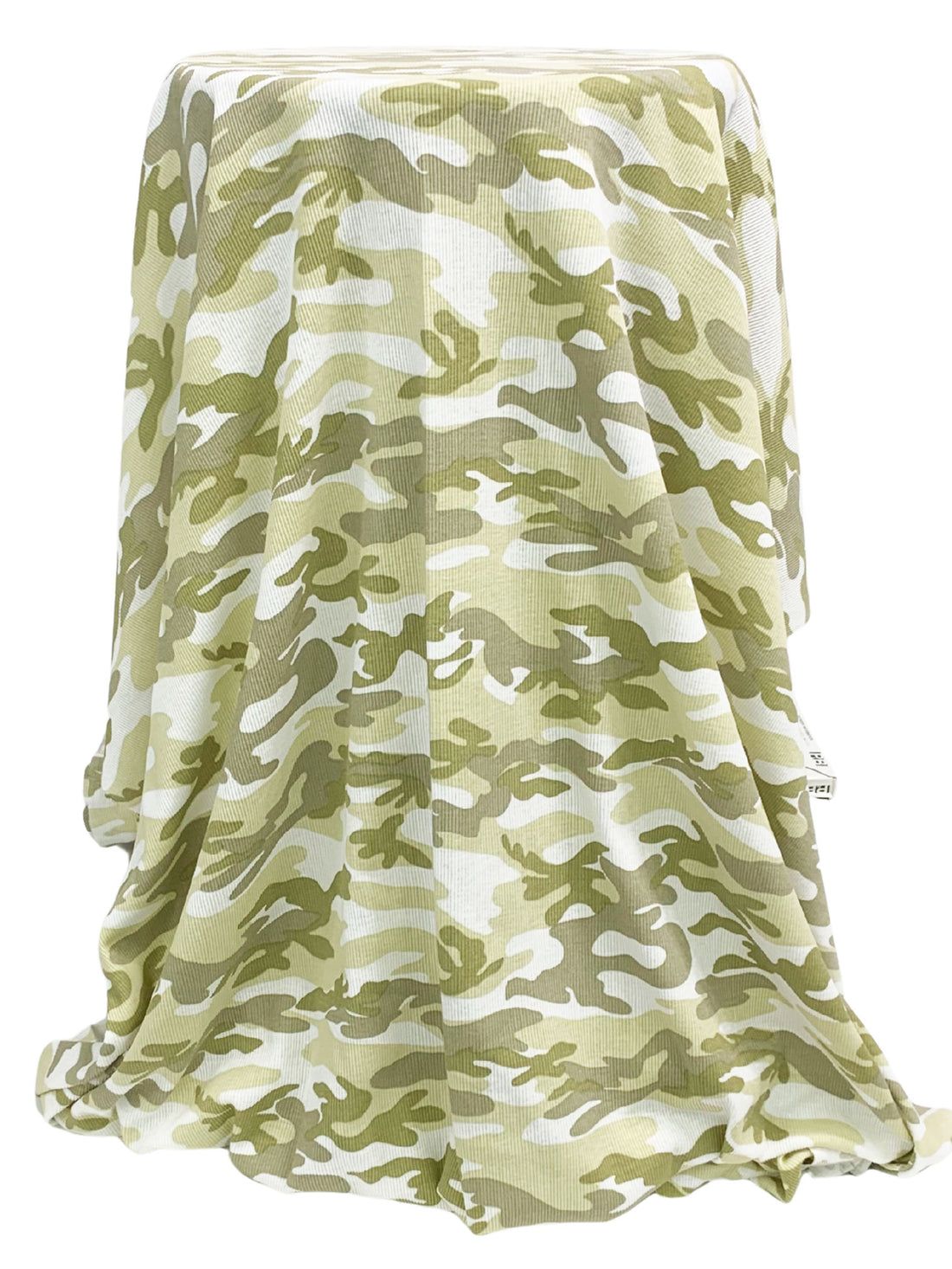 Pale Moss/White/Olive 100% Cotton Camouflage Print Rib Knit 38W