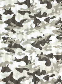 Dark Taupe/White/Soft Iron 100% Cotton Camouflage Print Rib Knit 38W