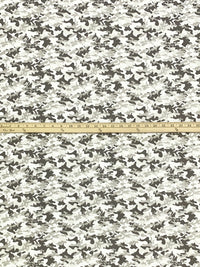 Dark Taupe/White/Soft Iron 100% Cotton Camouflage Print Rib Knit 38W