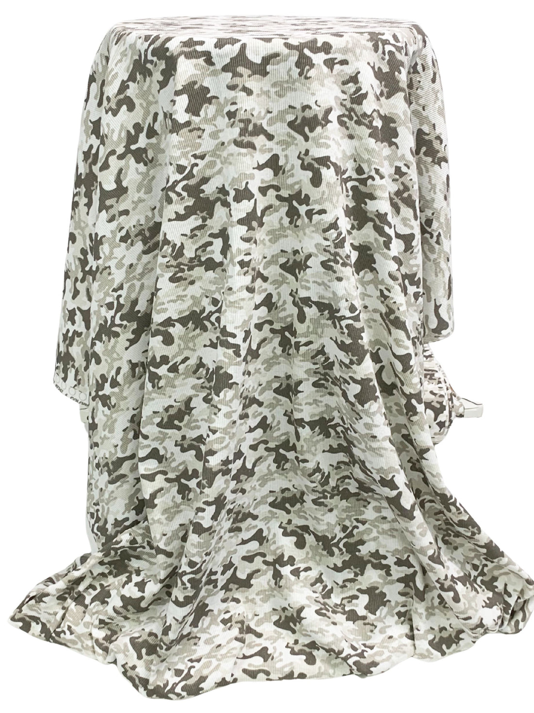 Dark Taupe/White/Soft Iron 100% Cotton Camouflage Print Rib Knit 38W