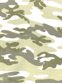 Pale Luau Green/White/Crocodile Cotton/Lycra Camouflage Print Jersey Knit 54W