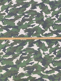 Forest Moss/Off-White/Charcoal/Multi Rayon/Polyester/Lycra Camouflage Print Brushed Sweater Knit 50W