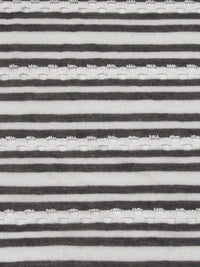 Shadow Gray/Off-White 100% Rayon Horizontal Stripe Eyelet Knit 70W