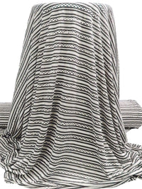 Shadow Gray/Off-White 100% Rayon Horizontal Stripe Eyelet Knit 70W