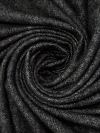 Charcoal/White Cotton/Polyester Brushed Sweater Knit 60W