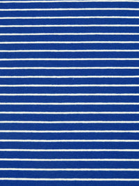 Dark Cornflower Blue/White Rayon/Lycra Horizontal Stripe Weave Jersey knit 60W