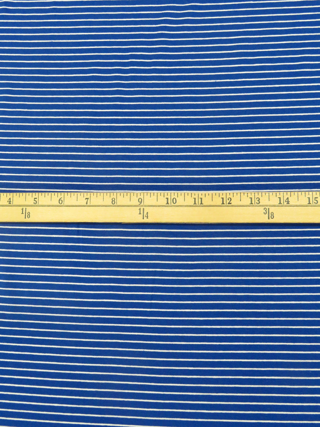 Dark Cornflower Blue/White Rayon/Lycra Horizontal Stripe Weave Jersey knit 60W