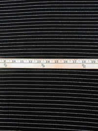 Black/Silver Rayon/Metallic/Lycra Horizontal Stripe Weave Jersey knit 60W