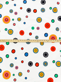 White/Red/Dark Navy/Multi Rayon/Nylon/Lycra Sylized Dot Print Stretch Bengaline Suiting 57W