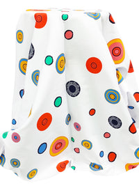 White/Red/Dark Navy/Multi Rayon/Nylon/Lycra Sylized Dot Print Stretch Bengaline Suiting 57W