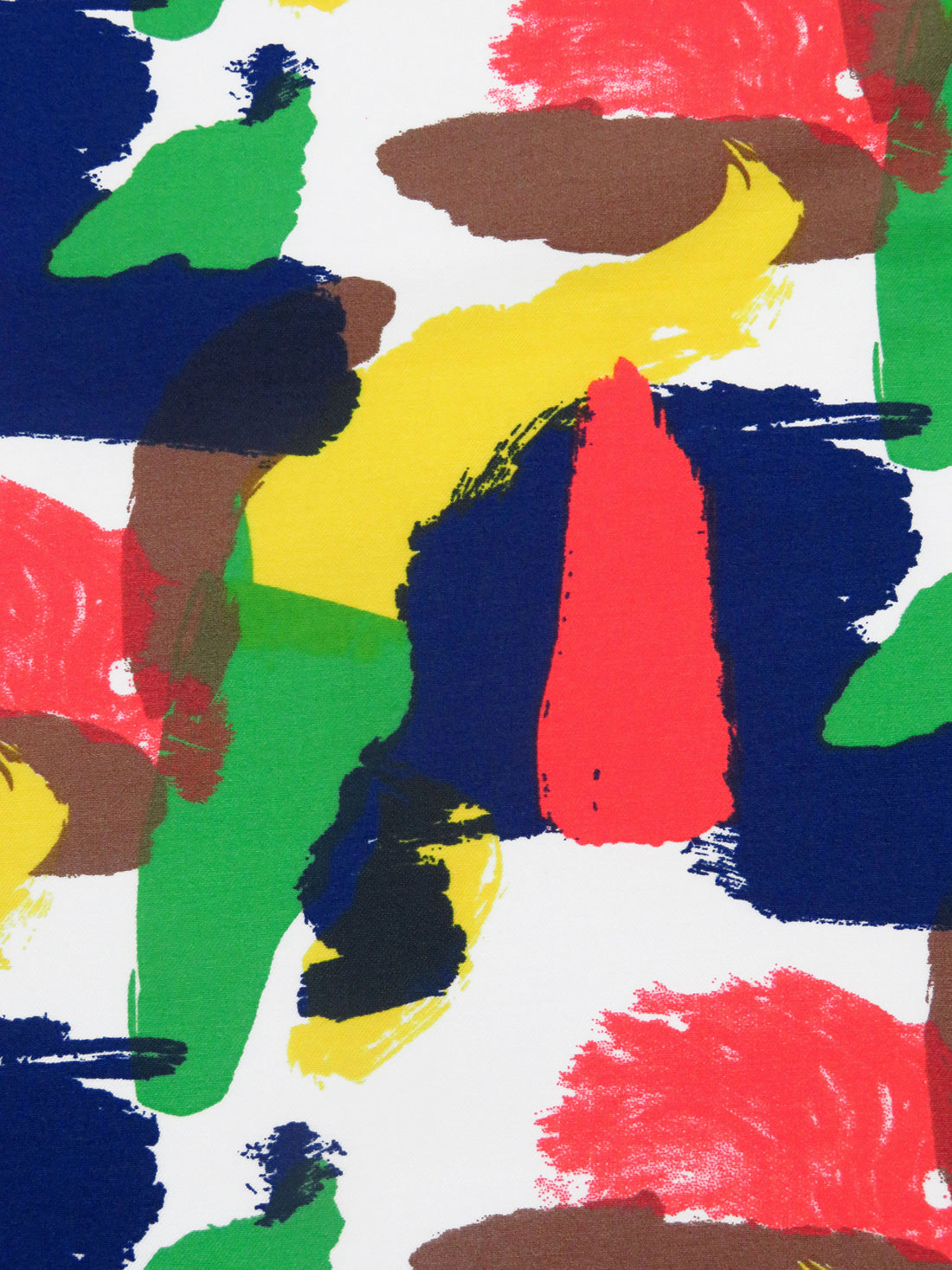 Lemon/White/Dark Blue/Multi Rayon/Nylon/Lycra Abstract Print Stretch Bengaline Suiting - NY Designer - 58W