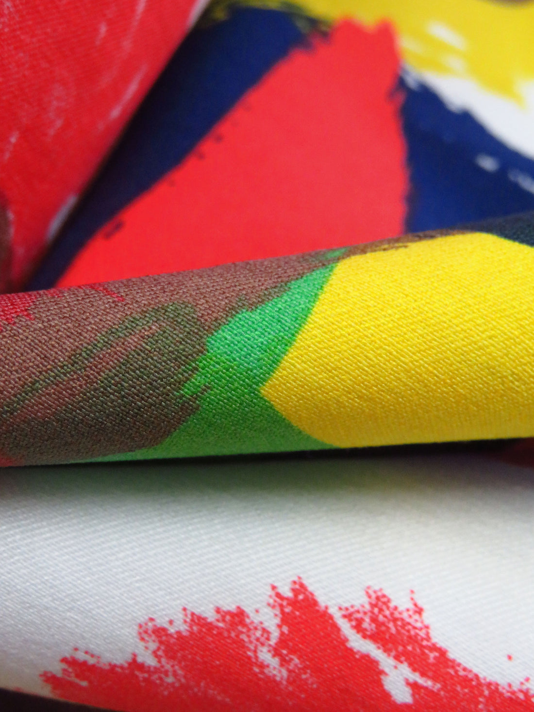 Lemon/White/Dark Blue/Multi Rayon/Nylon/Lycra Abstract Print Stretch Bengaline Suiting - NY Designer - 58W