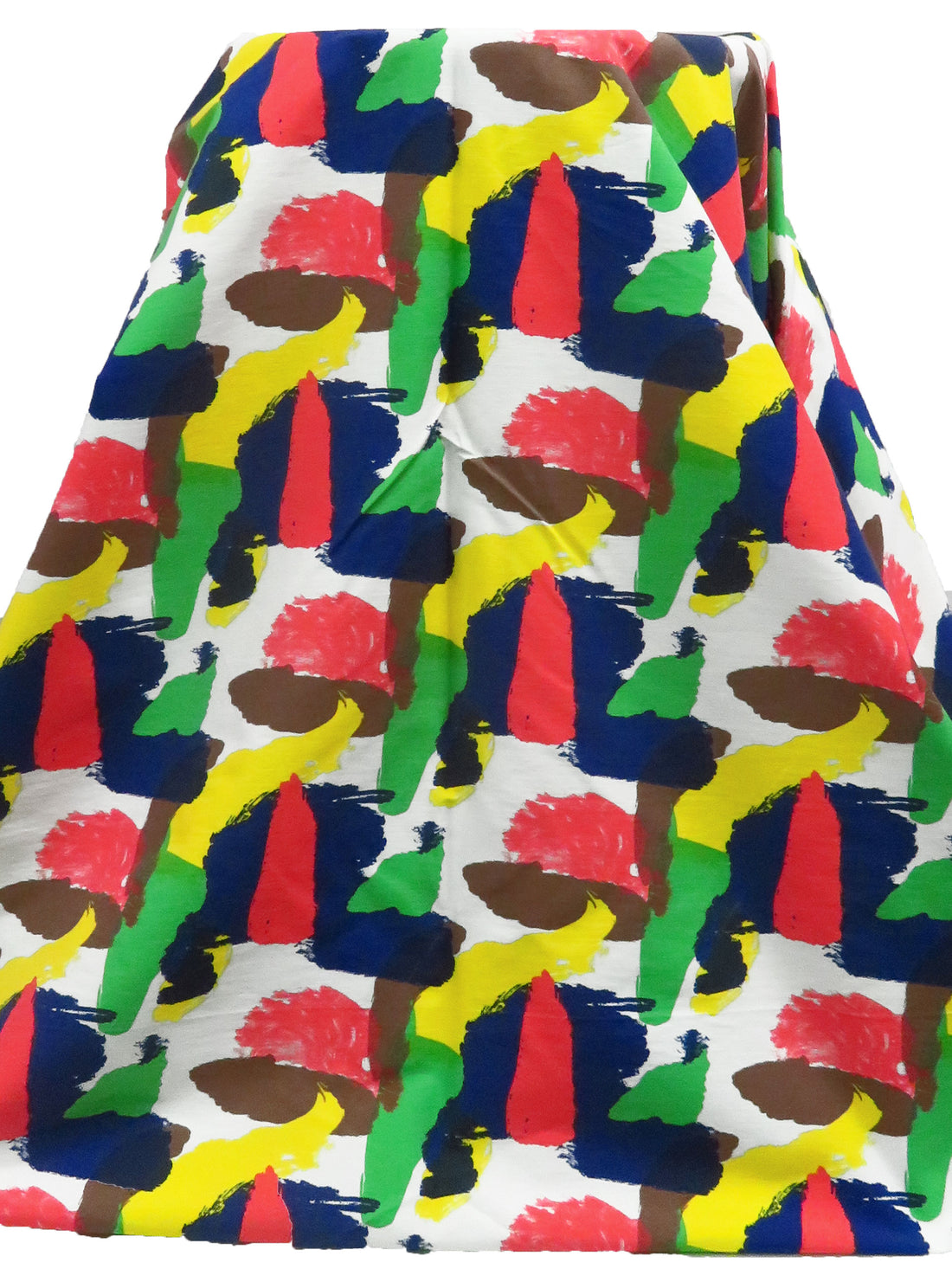 Lemon/White/Dark Blue/Multi Rayon/Nylon/Lycra Abstract Print Stretch Bengaline Suiting - NY Designer - 58W