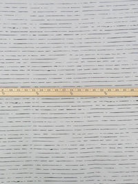Silvery Gray/Black Rayon/Lycra Horizontal Broken Stripe Print Jersey Knit 60W