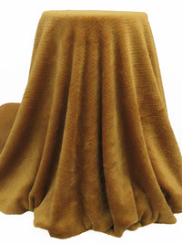 Golden Brown 100% Polyester Check Weave High Loft Fleece - Polartec - 62W