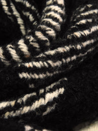 Black/Wheat 100% Wool Large Plaid Weave Coating - NY Designer - 54W