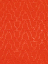 Vermilion Orange 100% Rayon Bells Weave Jacquard Drapey Blouse Weight Woven - NY Designer - 60W