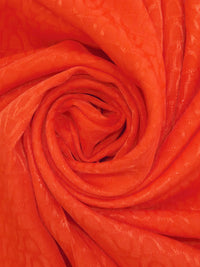 Vermilion Orange 100% Rayon Bells Weave Jacquard Drapey Blouse Weight Woven - NY Designer - 60W