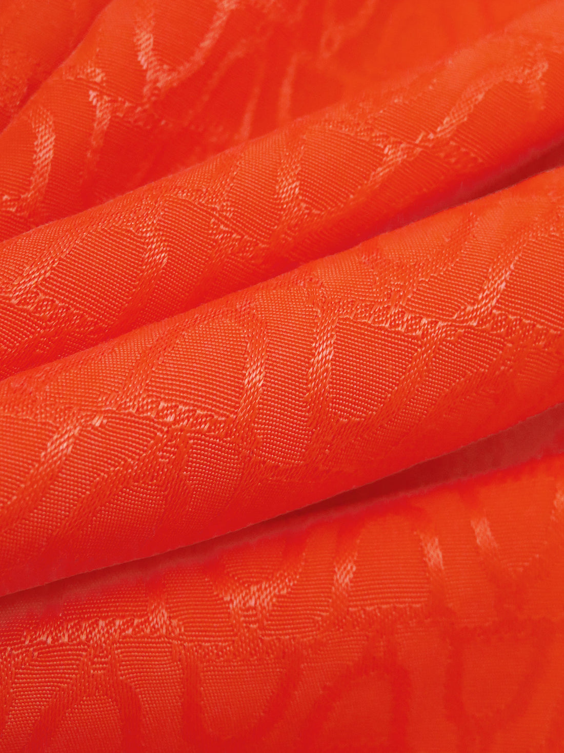 Vermilion Orange 100% Rayon Bells Weave Jacquard Drapey Blouse Weight Woven - NY Designer - 60W