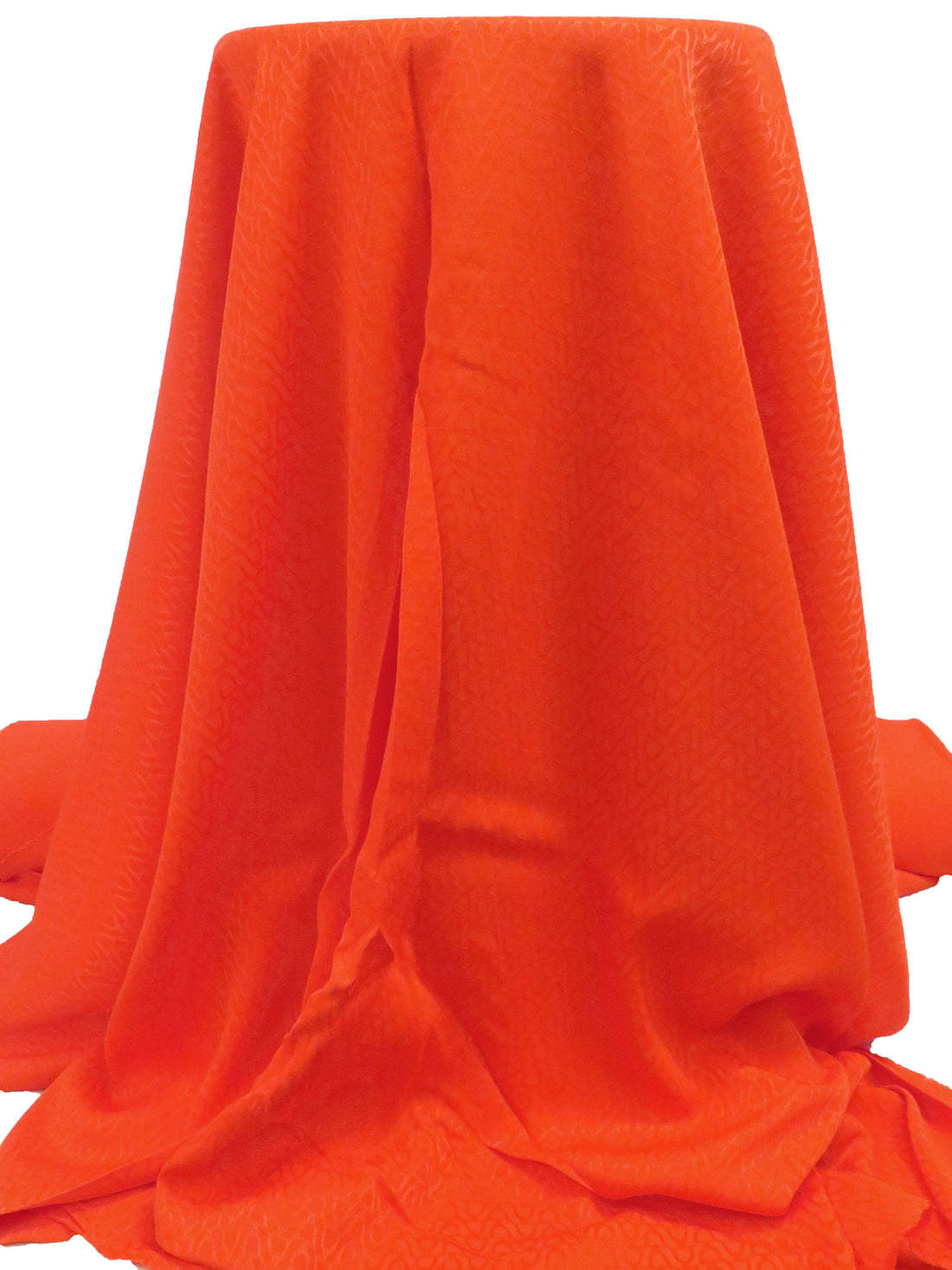 Vermilion Orange 100% Rayon Bells Weave Jacquard Drapey Blouse Weight Woven - NY Designer - 60W