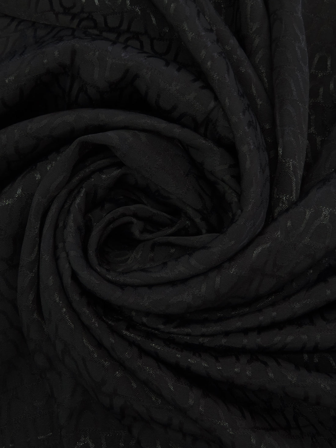 Black 100% Rayon Bells Weave Jacquard Drapey Blouse Weight Woven - NY Designer - 60W