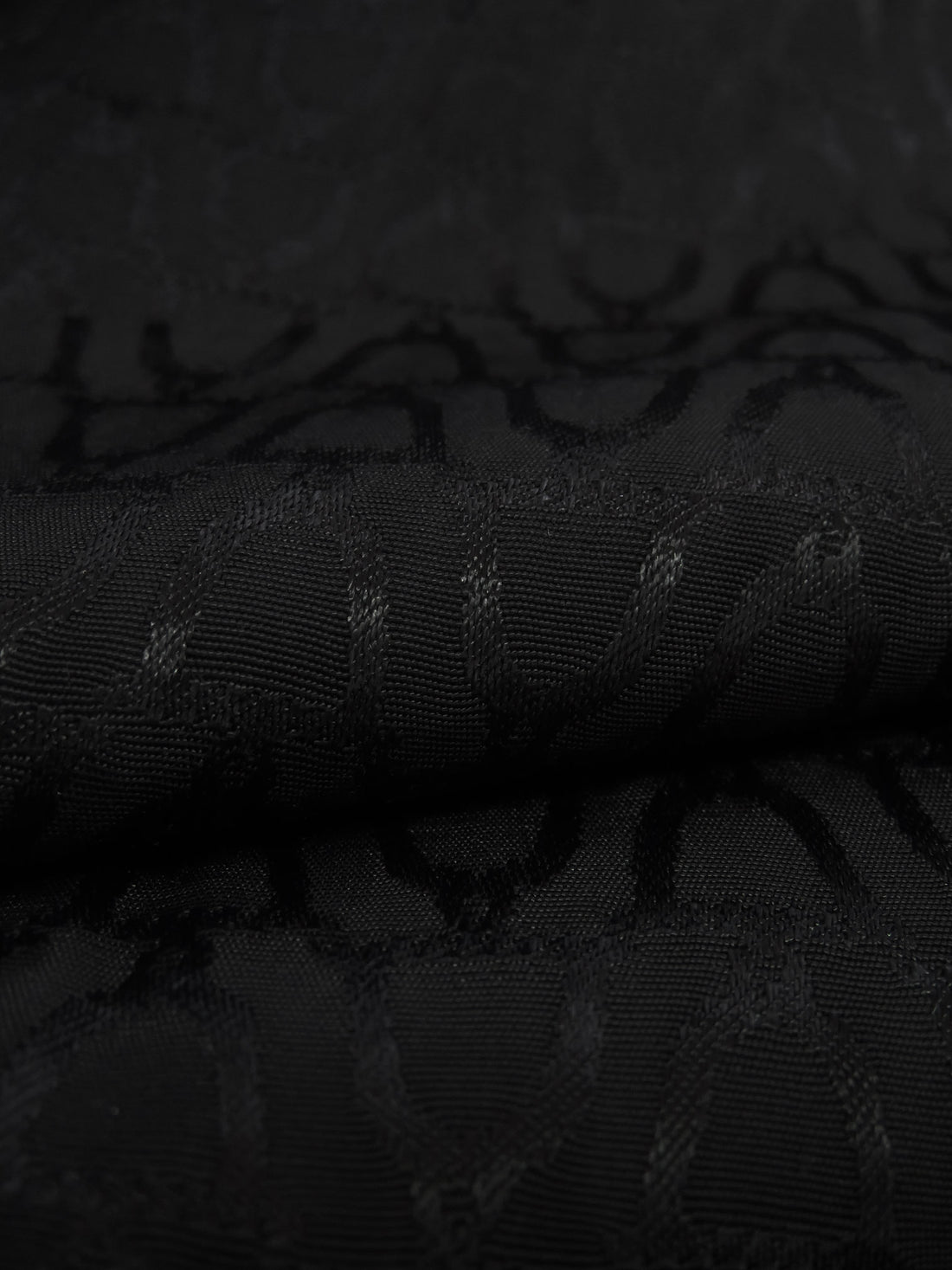 Black 100% Rayon Bells Weave Jacquard Drapey Blouse Weight Woven - NY Designer - 60W