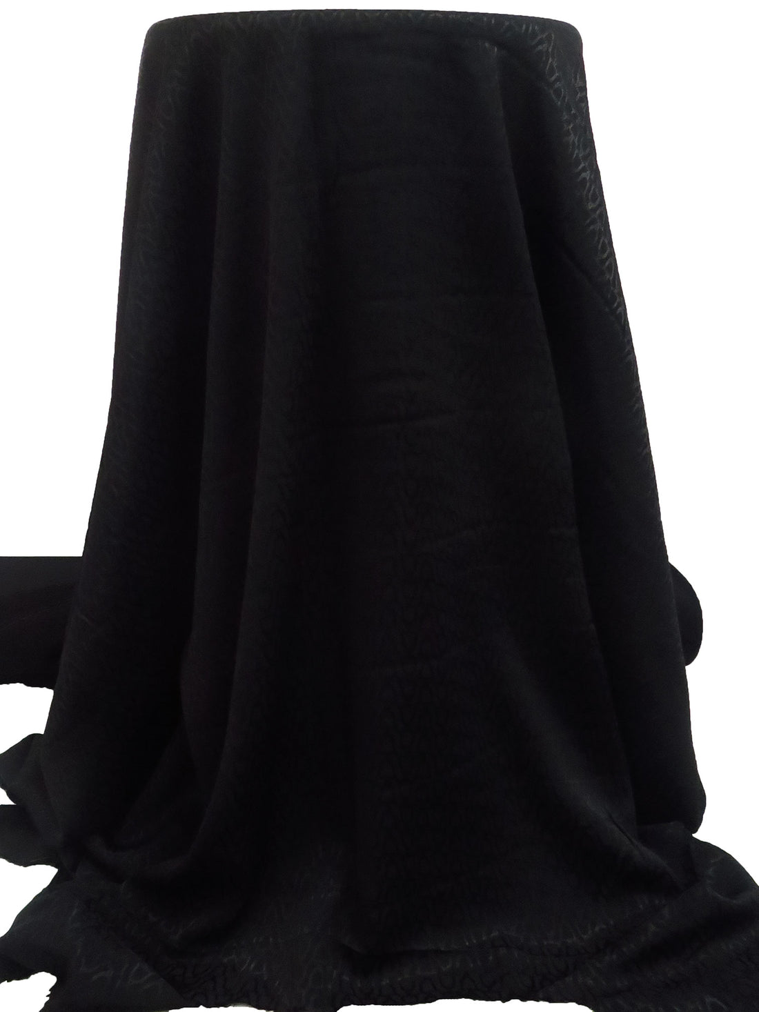 Black 100% Rayon Bells Weave Jacquard Drapey Blouse Weight Woven - NY Designer - 60W