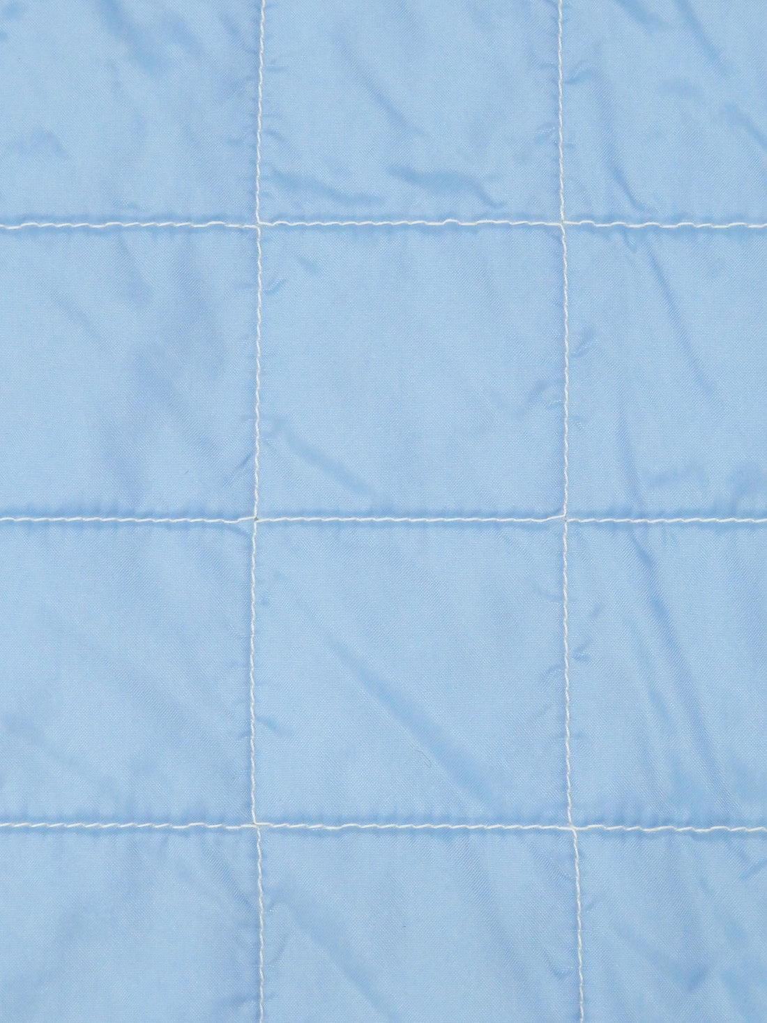 Pale Cerulean/White Cotton/Polyester/Nylon Quilted Square Design Coating - NY Designer - 60W